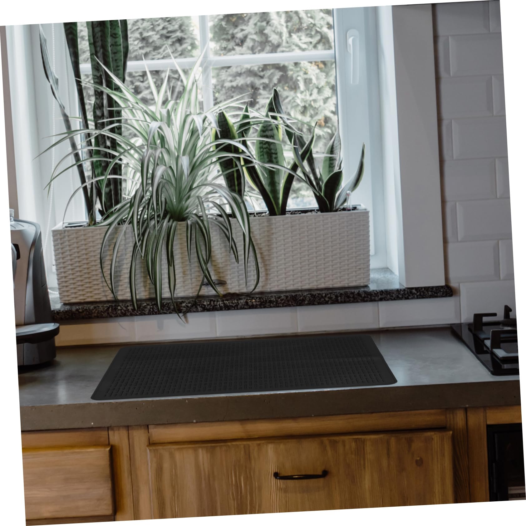 ULTECHNOVO Alfombrilla de Silicona Reutilizable para Cocina Inducción Xin como de Encimera y Escurridor de Utensilios Color Negro