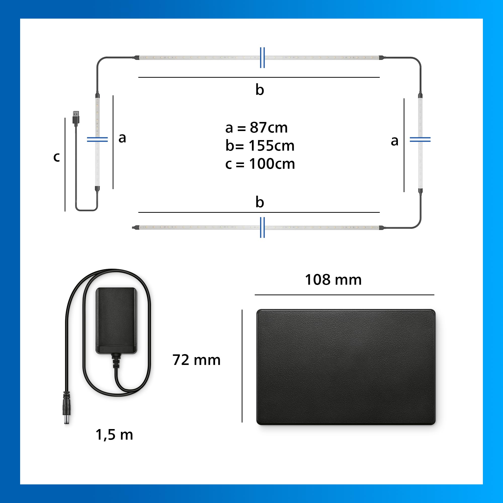 Philips Smart Lighting HDMI 2.1 Sync Box 8K led Retroil TV da 55-65”, Striscia LED RGBIC, Freq Agg Ultraveloce, Luce Personalizzabile, Facile da Installare, TV, Film, Giochi, Ingresso HDMI Richiesto