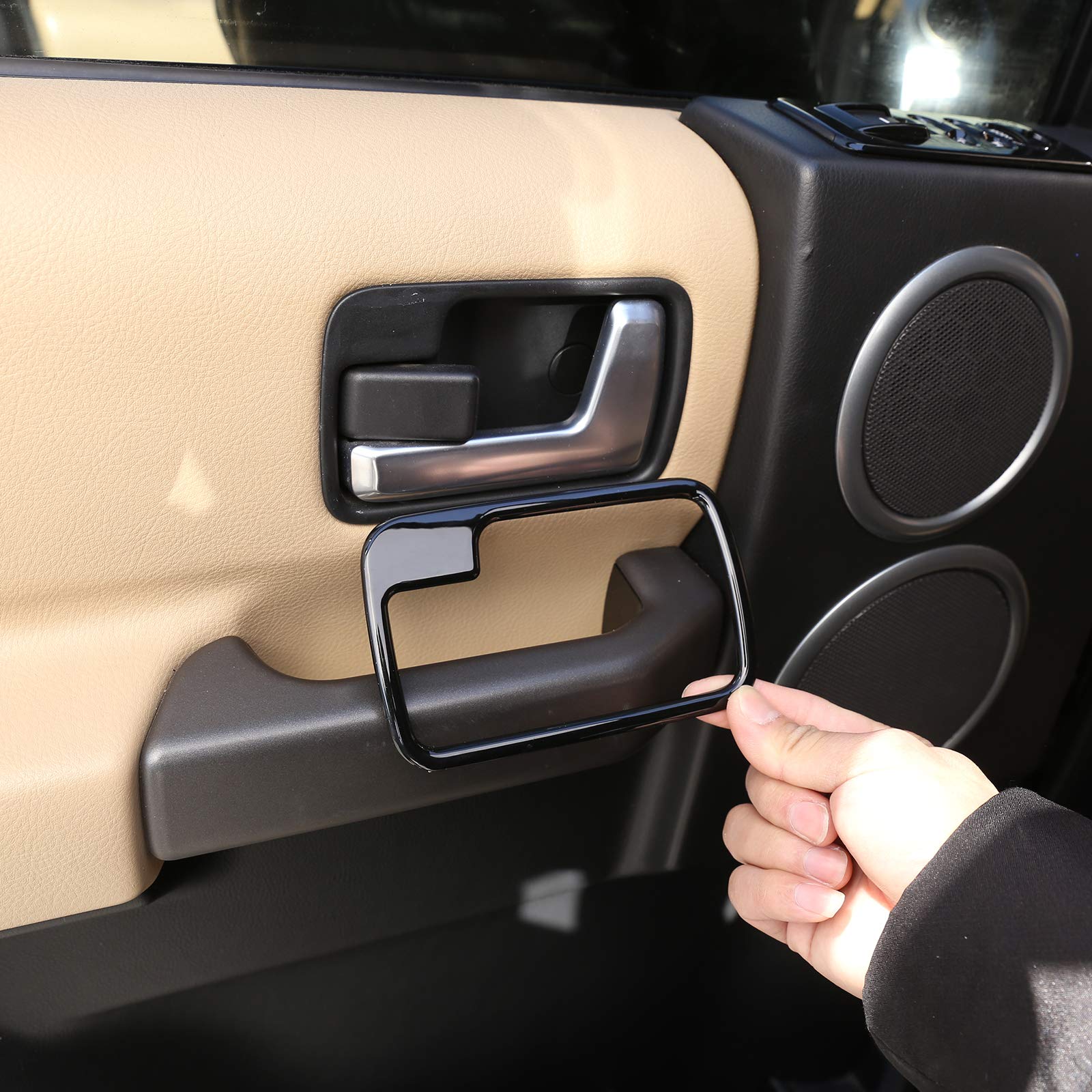 Autocollant poignée de porte LR Discovery 3 2004-2009 noir brillant