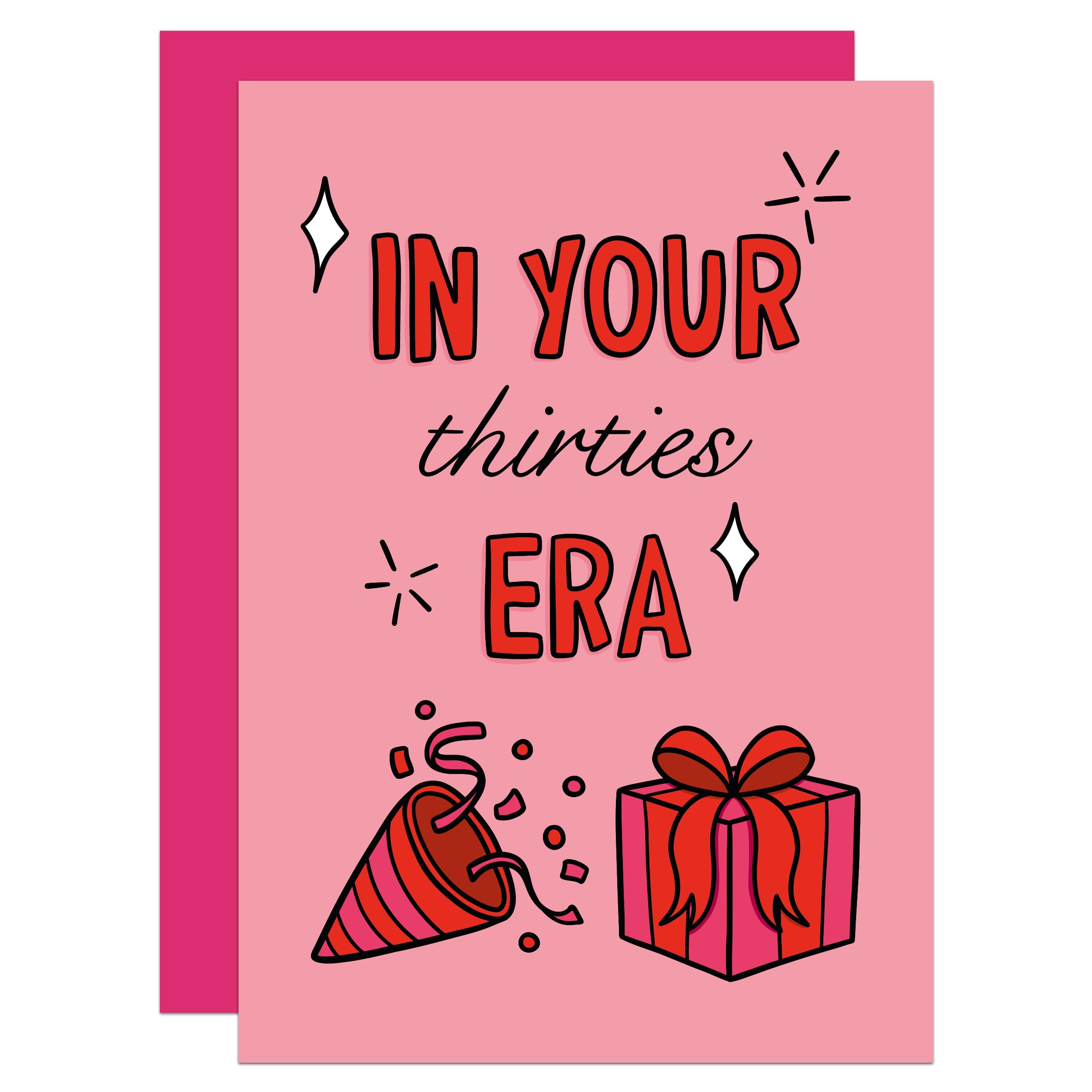 Cute 30th Birthday Card, Thirties Era, For Her, For Friend, For Sister, Pop Music, Girl Era (30th)