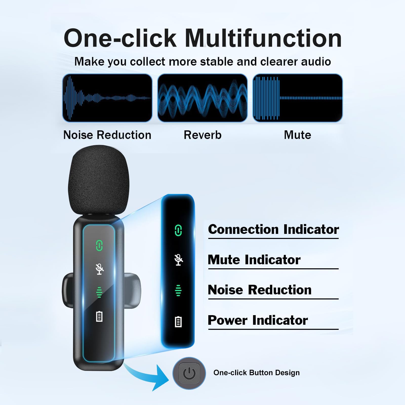 LINKCOOL 3-in-1 Wireless Lavalier Mic for iPhone/Android/iPad - Image 4