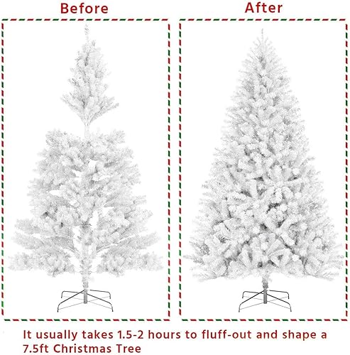 Miniatura 6 de Sibosen Árbol de Navidad artificial blanco de alta calidad de 6 pies para decoración de fiestas en interiores y exteriores con 1000 puntas de rama,