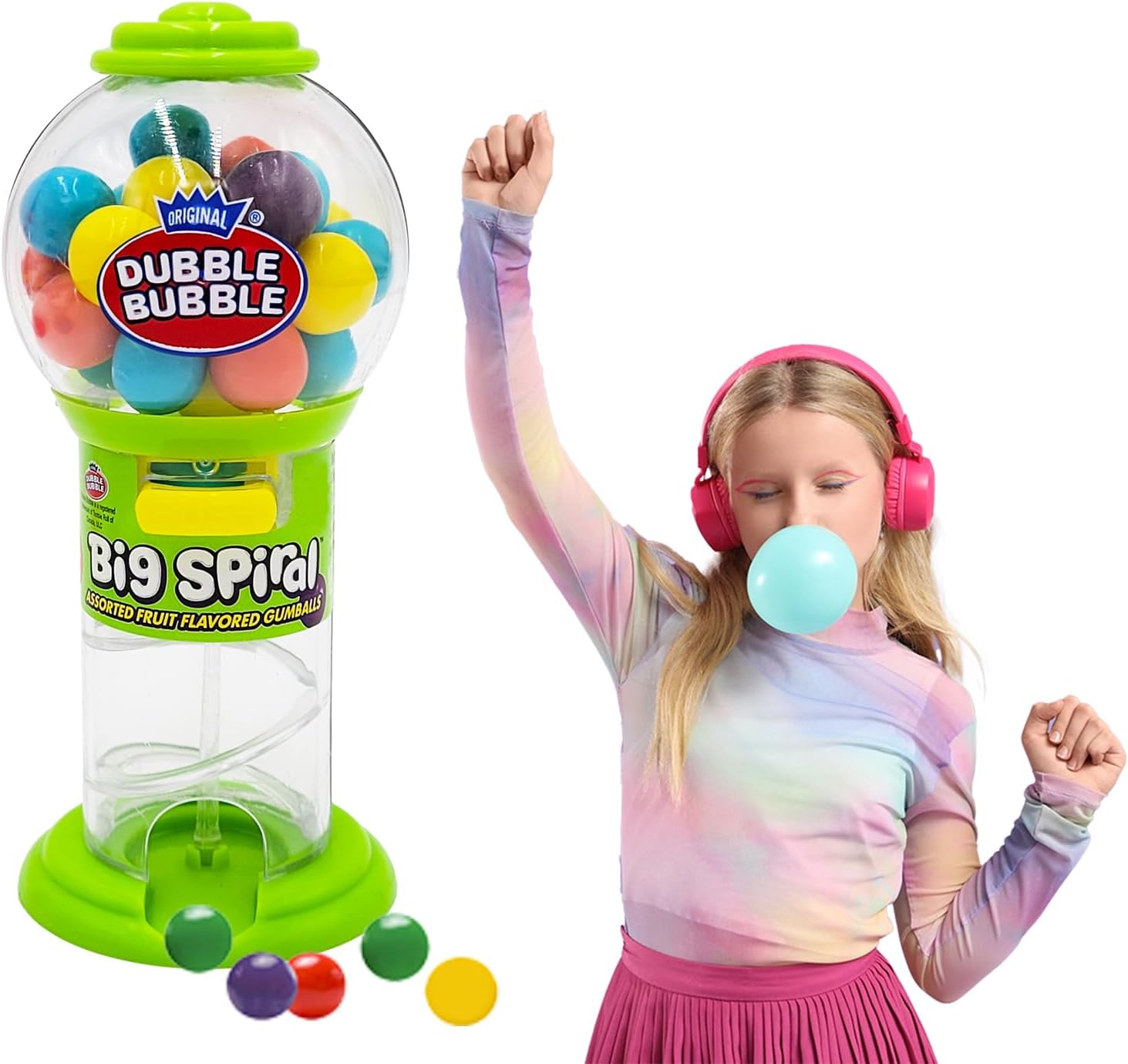 The Dreidel Company Spiral Fun Gumball Machine 5" Inches Tall, Assorted (10-Pack)