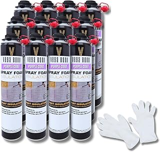 Vega Bond SF001 12-Packs, Premium Single Component, Self Expanding, Purplecoat Closed Cell Insulation Spray Foam, 29 oz w/ 5.66 R-Value, Acoustic Spray (240 Board Feet Coverage)
