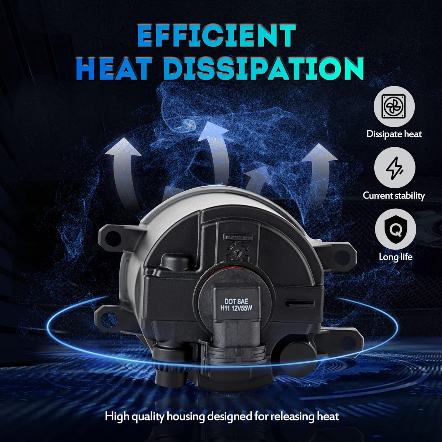 Fog Lights Lamps Replacement for 09-13 Toyota Corolla, 07-14 Camry, 08-10 Highlander, 10-11 Prius, 08-11 Lexus LX570, 10-13 RX350 Fog Light Compatible with H11 12V 55W Bulbs