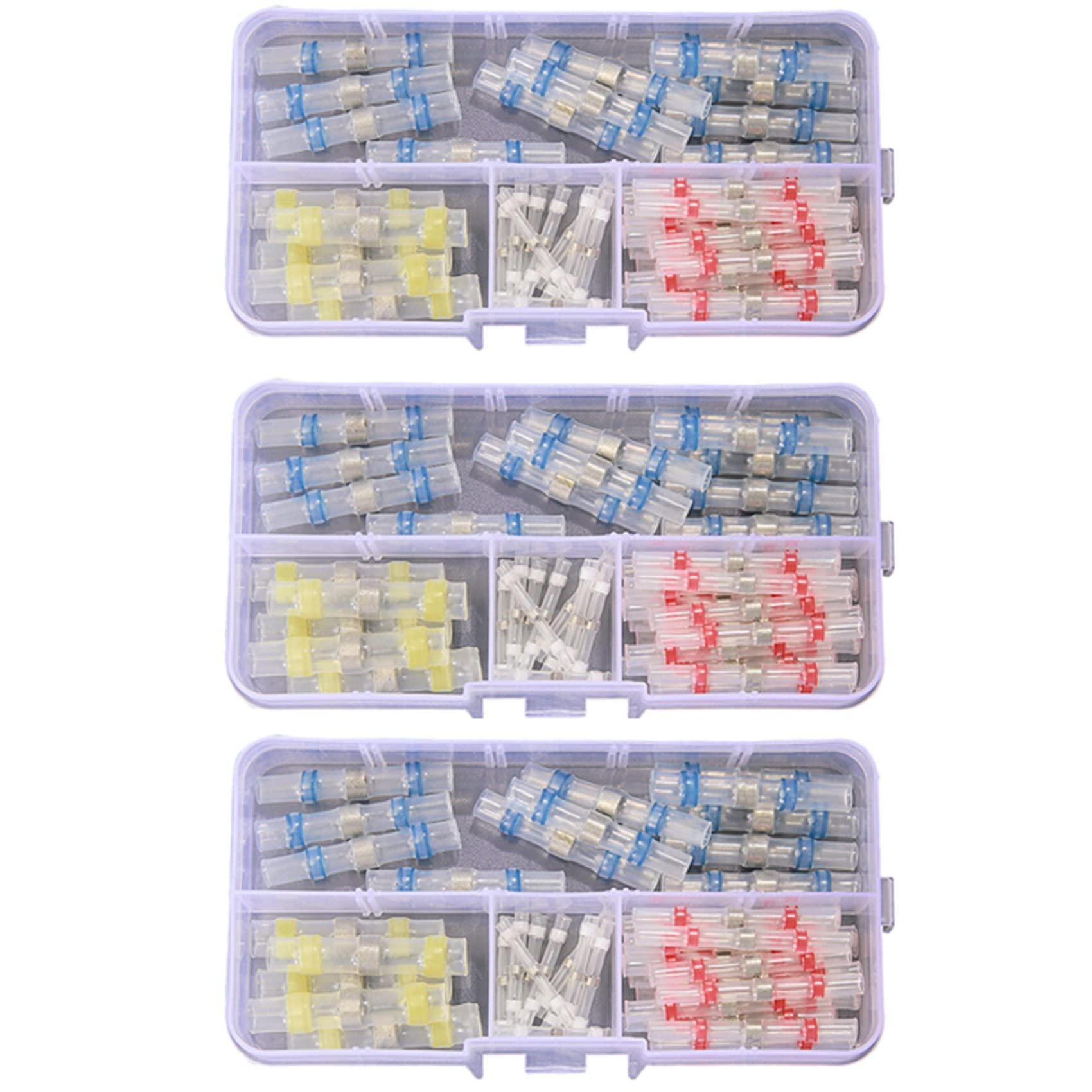 Jnchdghwa Photo Color 150Pcs Connector Heat Shrink Sordering Terminals Waterproof Solder Sleeve Tube Wire Insulated Butt Connectors Diy Kit