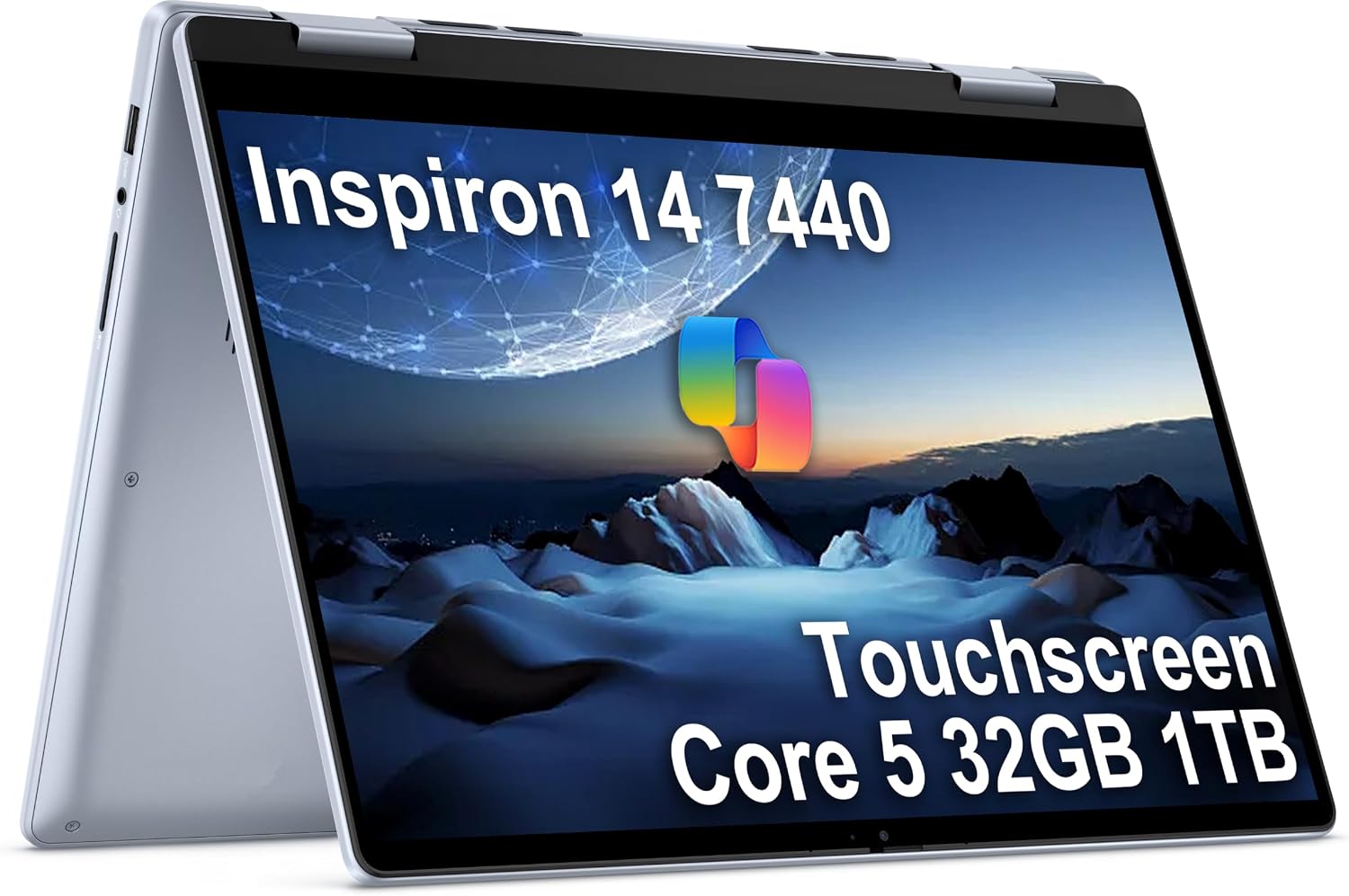 Dell Inspiron 14 7440, 14" 2-in-1 Laptop, Core 5 120U, 32GB DDR5, 1TB SSD