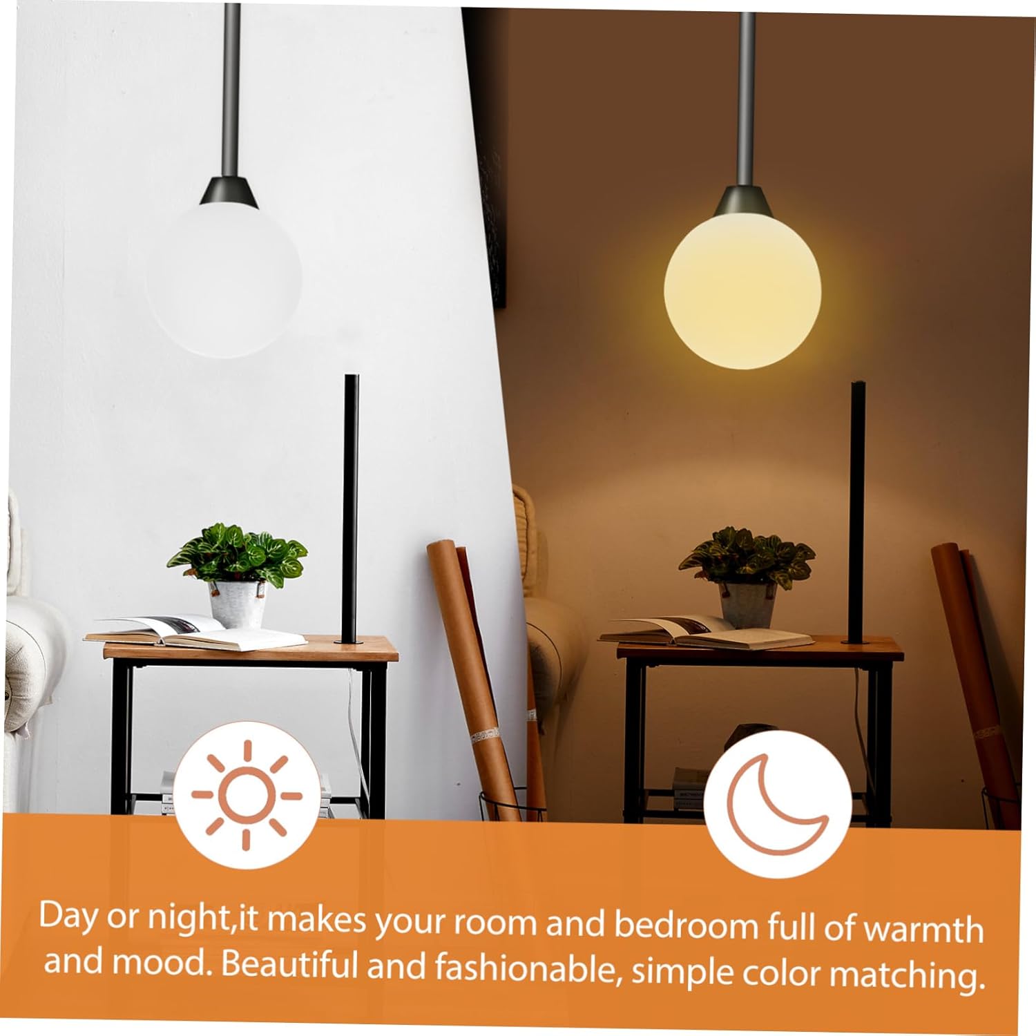 1pc Frosted Glass Spherical Lamp Shade for Pendant Lighting Cover Central Hole Replacement for Chandelier Ceiling Fixtures