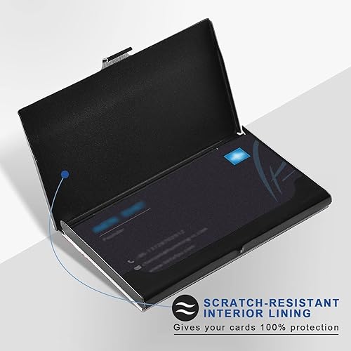 Miniatura 2 de Portatarjetas de visita de metal para hombres y mujeres, turquesa chispas caso de tarjeta de visita de bolsillo titulares de tarjetas de acero