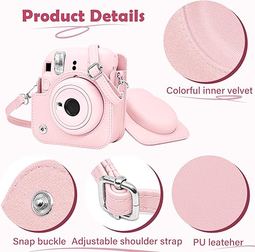 Miniatura 9 de MUZIRI KINOKOO Funda protectora para Fuji Instax Mini 12, funda protectora para Fujifilm Instax Mini 12 bolsa de transporte de color sólido Bolsa de