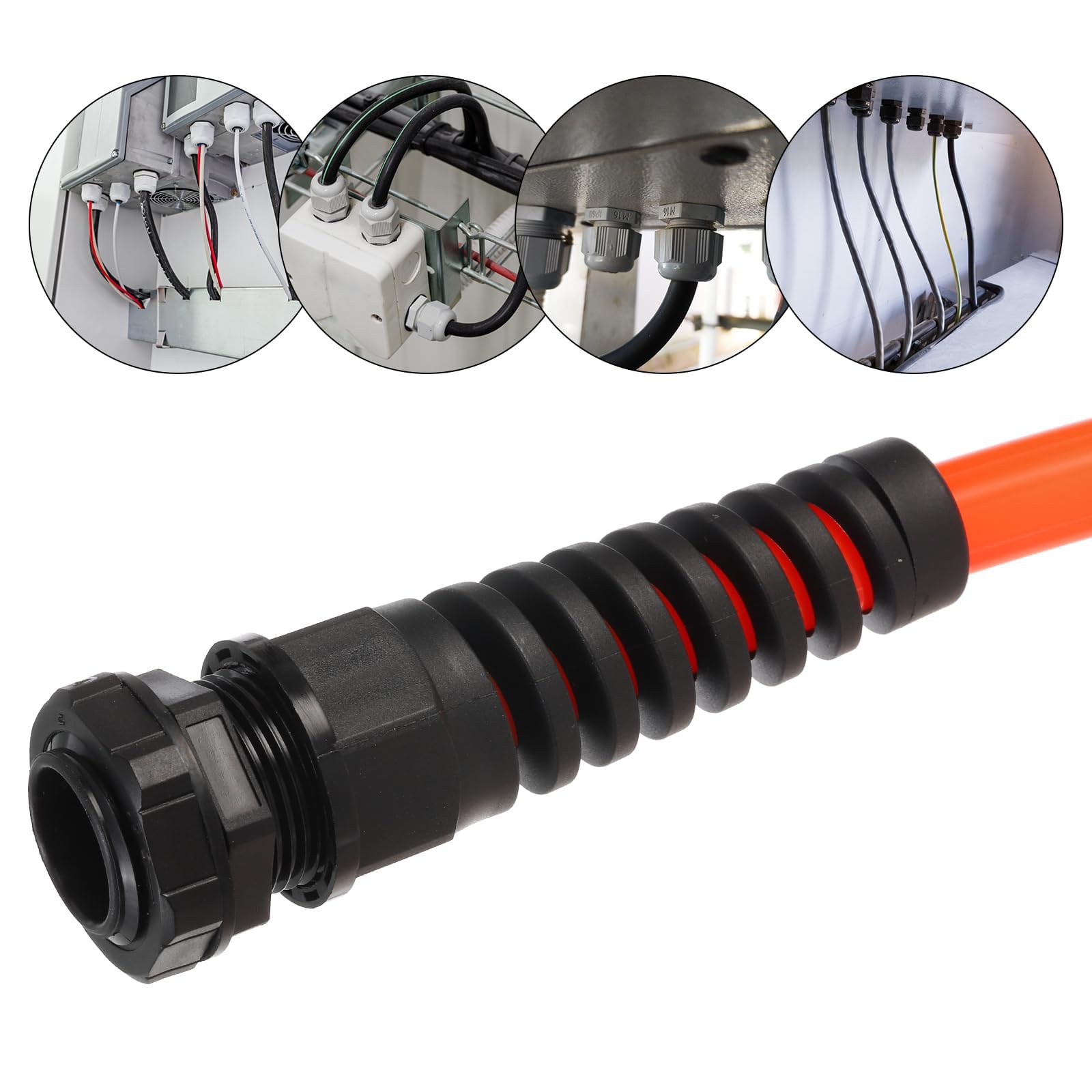 2 pz G1/2" pressacavo impermeabile IP68 6-12 mm regolabile cavo connettore a spirale in nylon guarnizione per cavo filo, nero