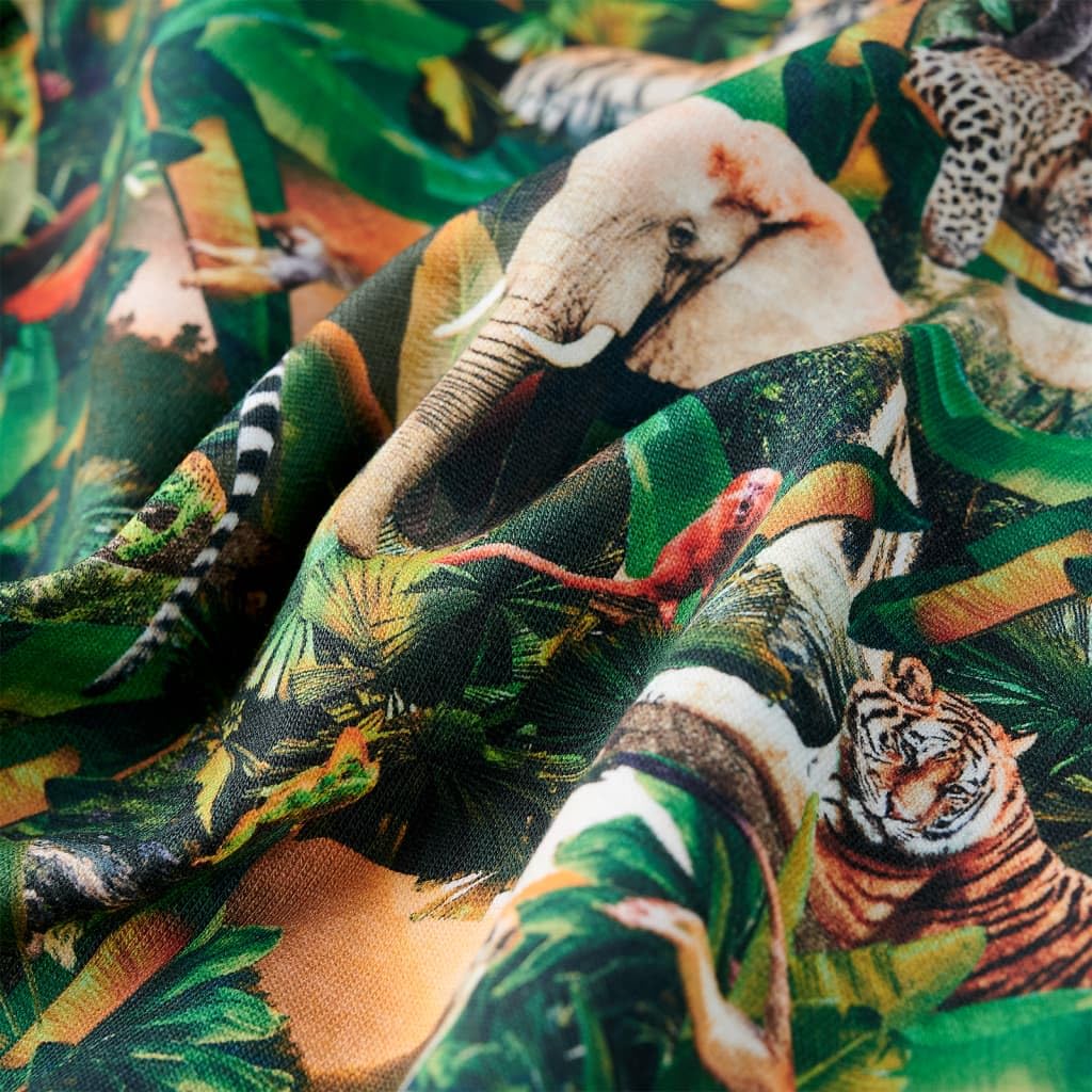 Sudadera infantil con diseño de selva azul petróleo de 95% algodón, 5% elastano, camiseta de manga larga con cuello redondo y puños acanalados para niños y niñas, uso diario y tiempo libre