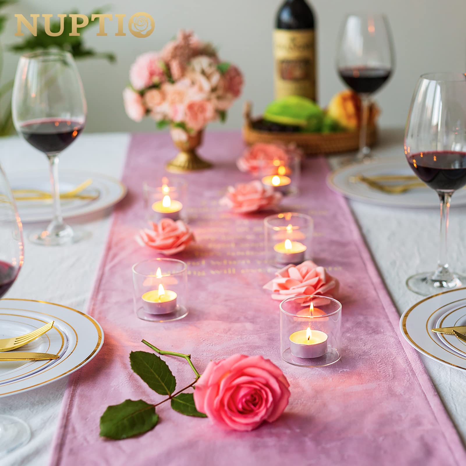 Nuptio Portacandele Clear Votive/Tea Light Glass, Ideali per Feste, Matrimoni, Eventi Speciali, aromaterapia e Uso Quotidiano