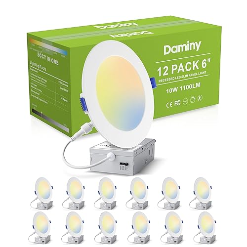 DAMINY 12 Pack 6 Inch LED Recessed Lighting with Junction