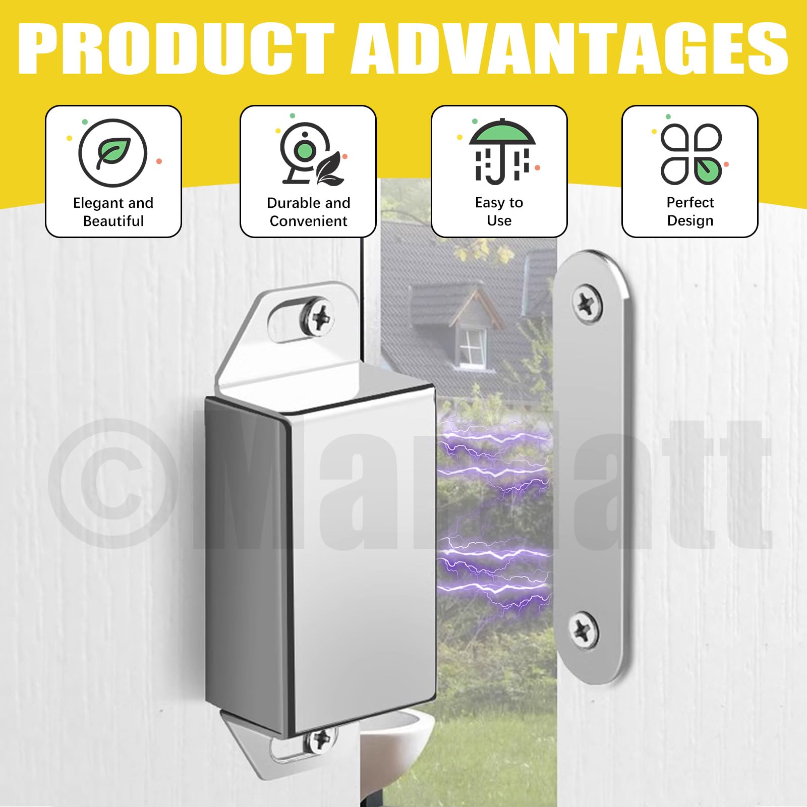 Mardatt 8 Set 60Lb Magnetic Door Catch - Image 4