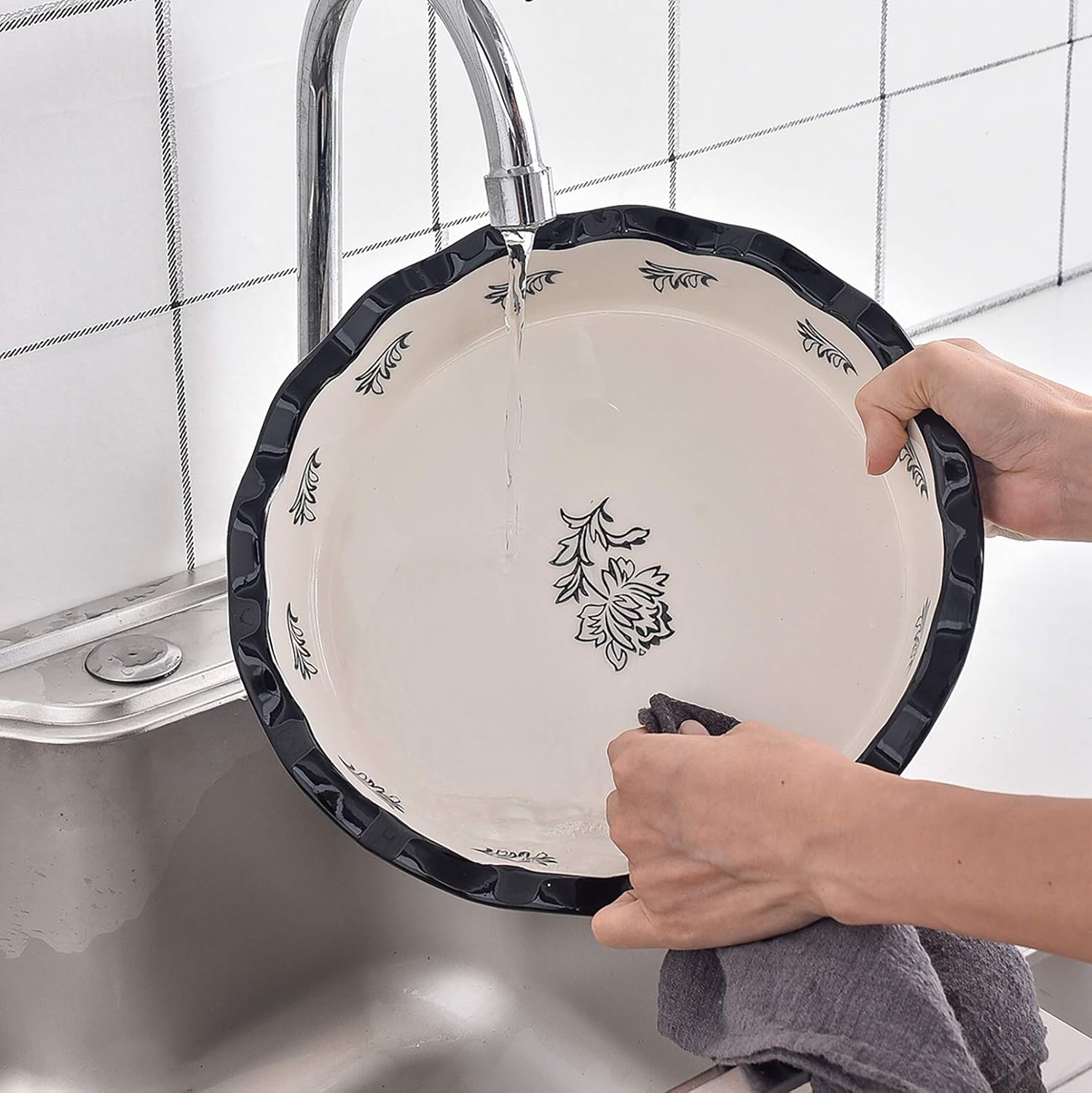 Wisenvoy Ceramic Pie Dish - Deep Dish Pie Plate Non-Stick Pans for Baking