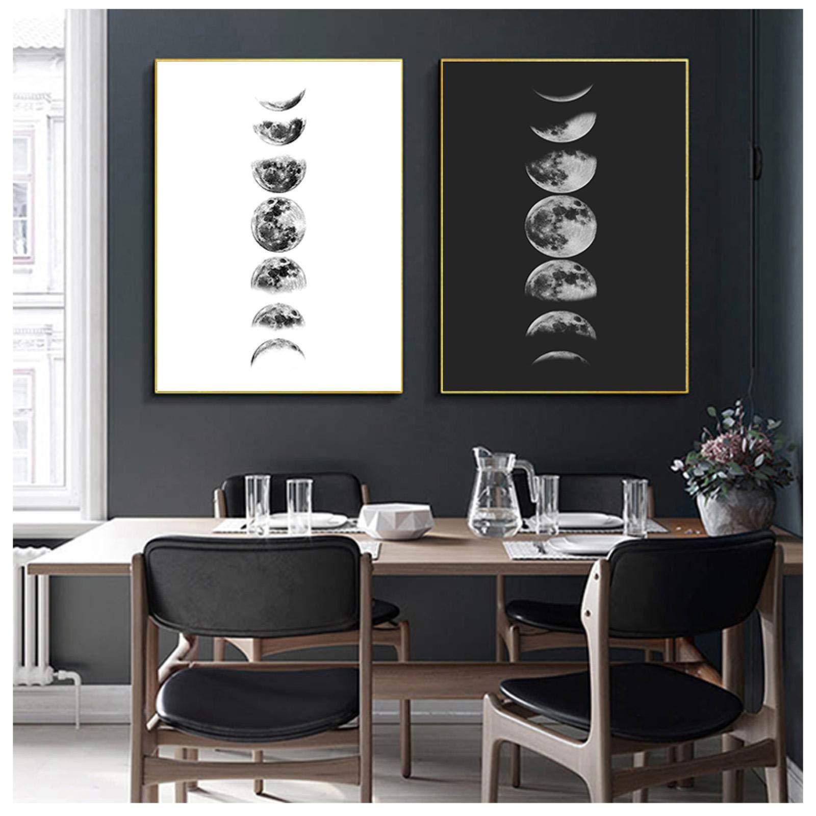 Toile Phases de lune impression haute définition art mural chic x2 - 8