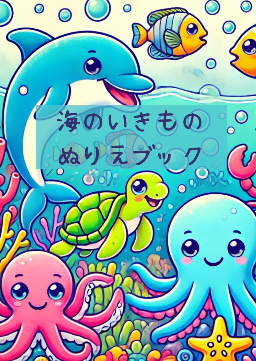 海のいきものぬりえブック