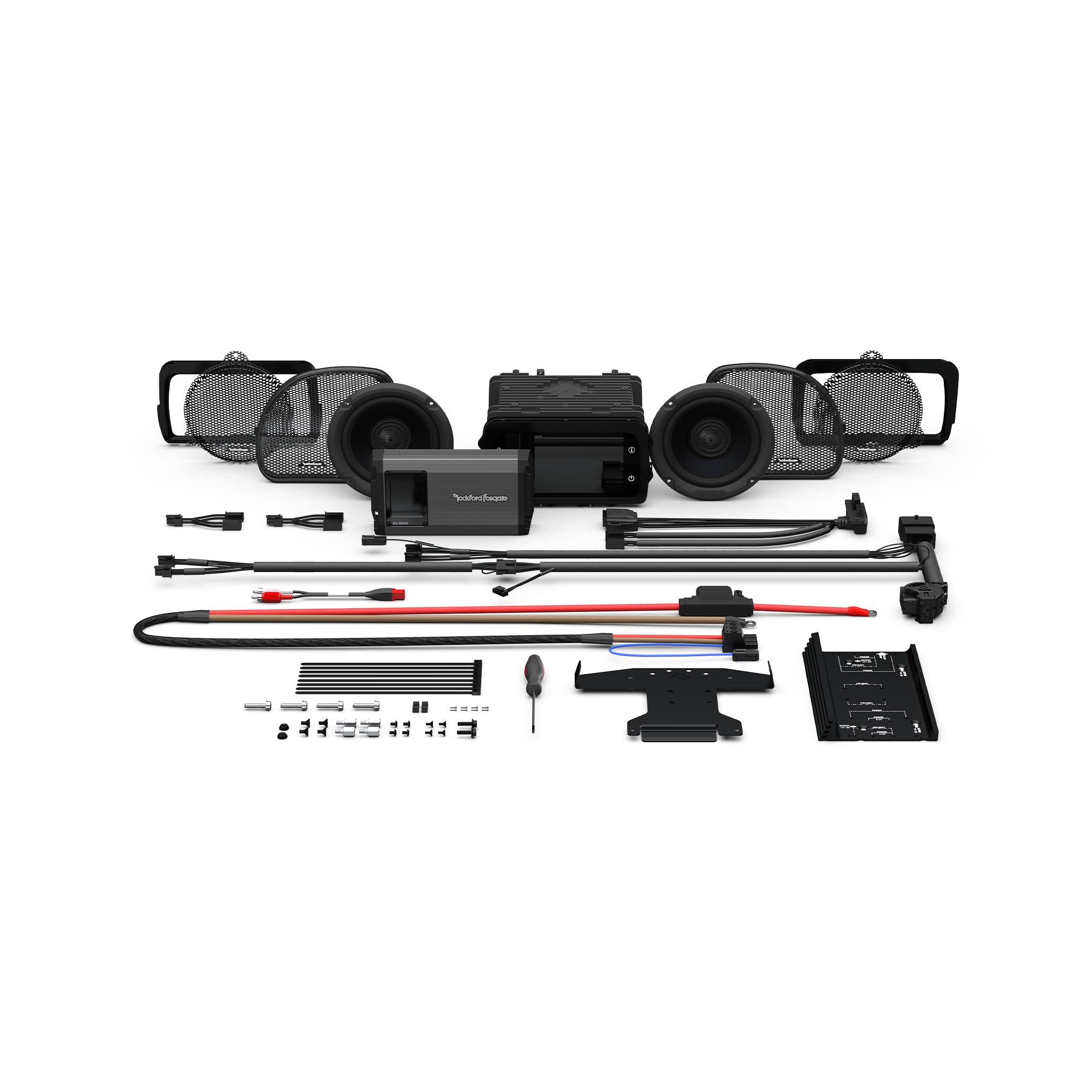 Rockford Fosgate HD14-PMX-STG2 Audio Kit: PMX Direct Replacement Receiver, Fairing Speakers, 800-Watt Amp & Install Kit for Select 2014+ Harley-Davidson Road Glide & Street Glide Models