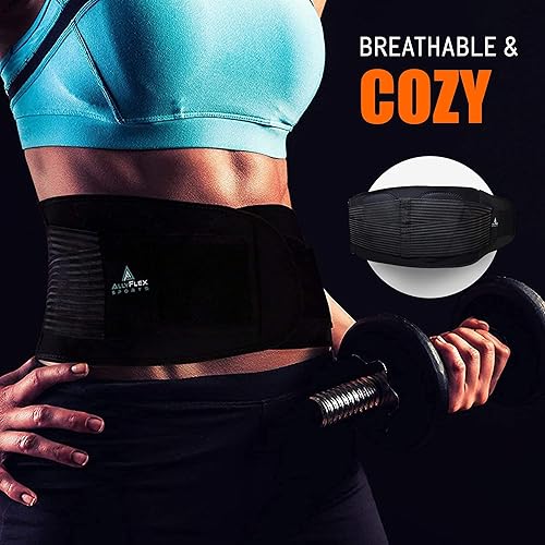 Miniatura 8 de AllyFlex Sports - Cinturón de apoyo lumbar para mujeres y hombres - Tecnología de enfriamiento de alta tecnología, almohadillas lumbares 3D