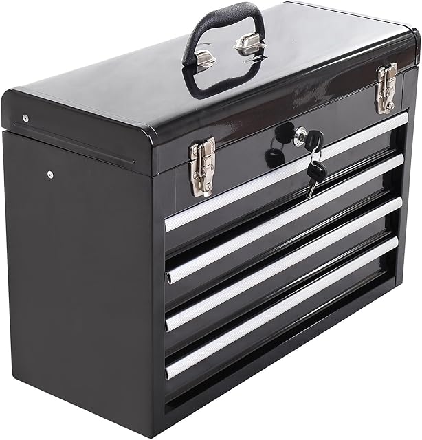 Homcom Portable Toolbox Tool Chest Box Cabinet Garage Storage Set With 4 Drawers Metal