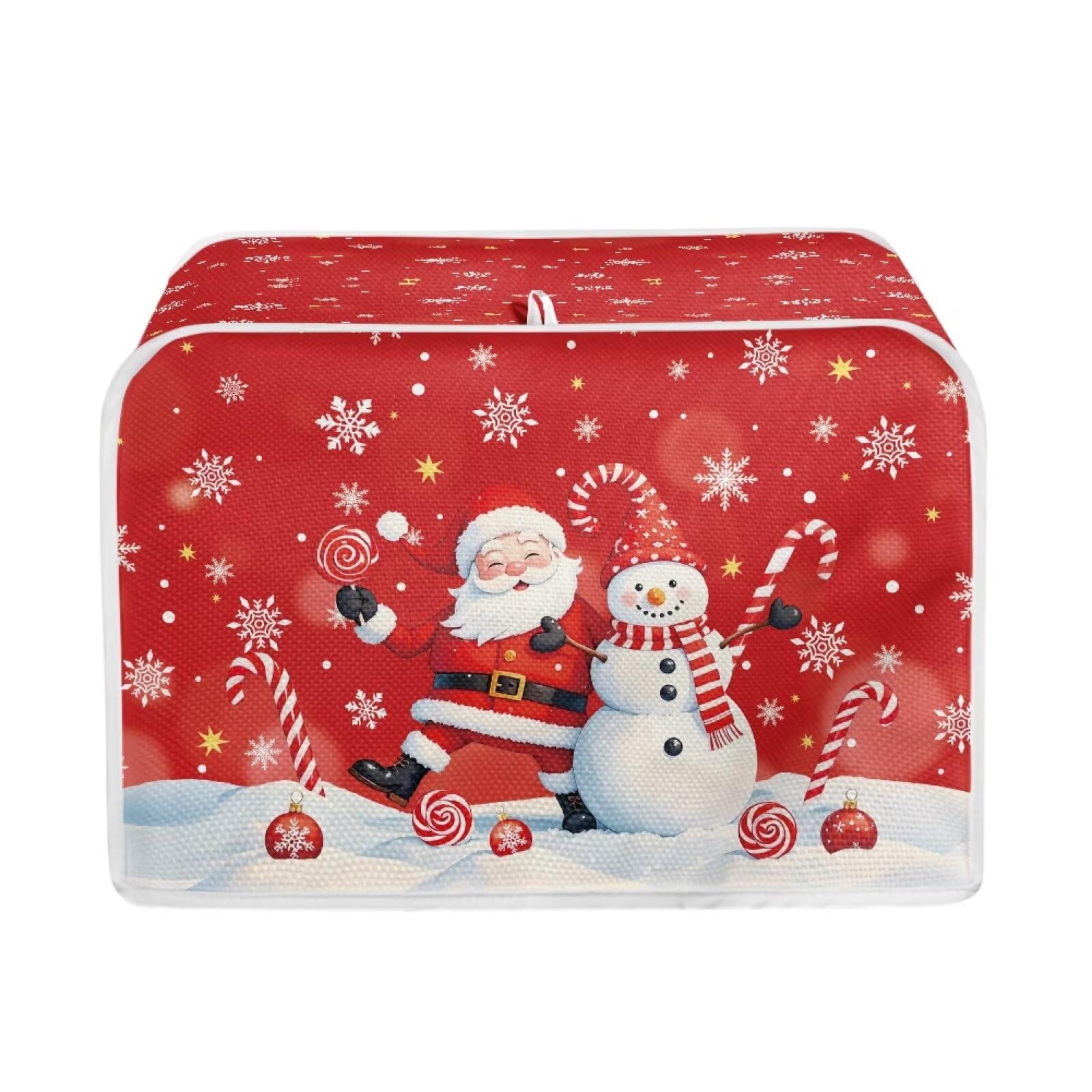 Santa Claus Snowman 2 Slice Toaster Cover Christmas Decor