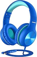 Vista 9 de Auriculares para niños con cable, auriculares sobre la oreja para niños con micrófono, límite de volumen de 85/94 dB, auriculares para niños y niñas