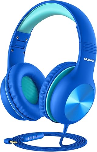 Miniatura 89 de Auriculares para niños con cable, auriculares sobre la oreja para niños con micrófono, límite de volumen de 85/94 dB, auriculares para niños y niñas