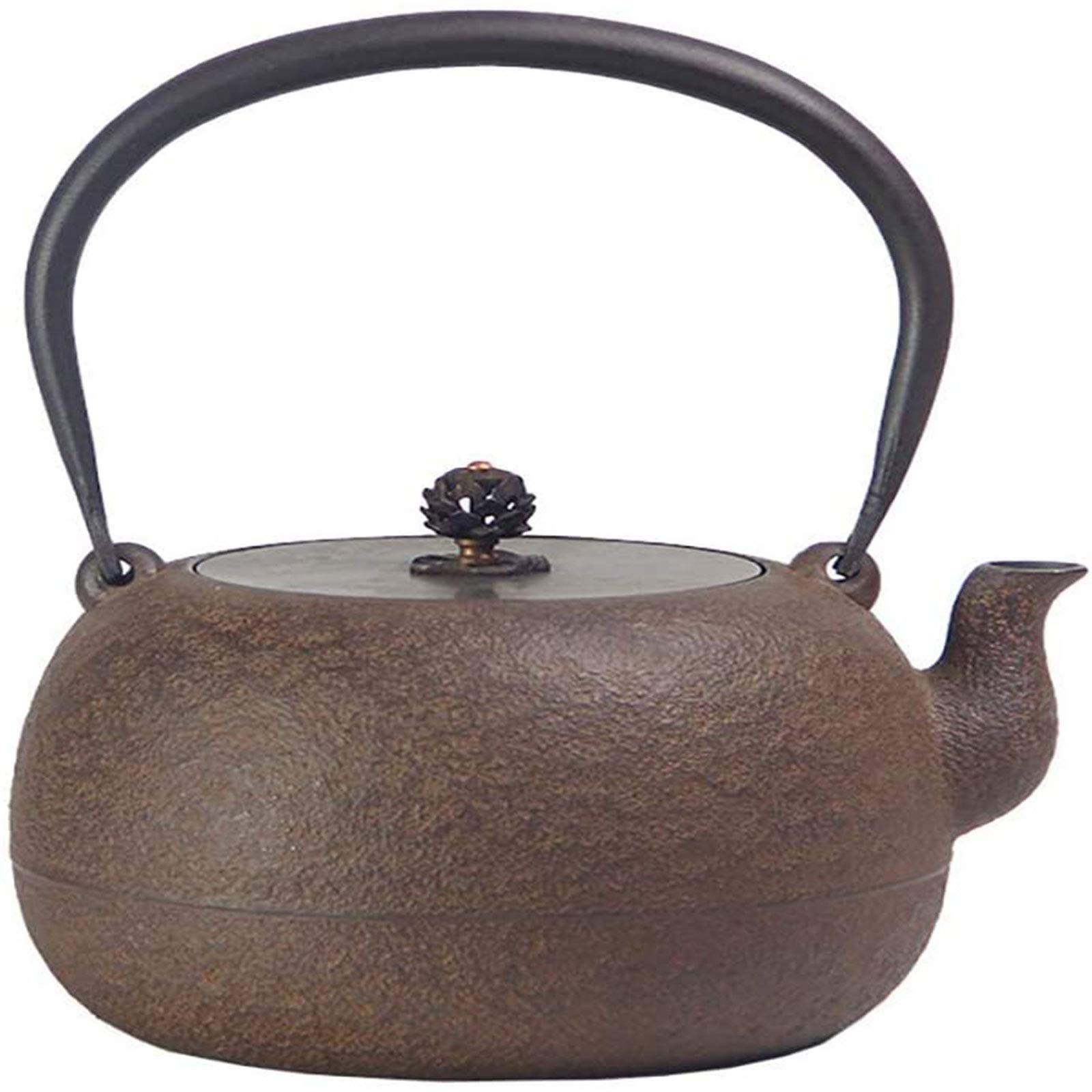MGEMJMJ Cast Iron Teapot Tea Kettle Tea Pot Pure Handwork Retro, Tetsubin Japanese Style Cast Iron Hobnail Teapot Kettle 1.2L, Tea Set, Health Preservation(Color:A)