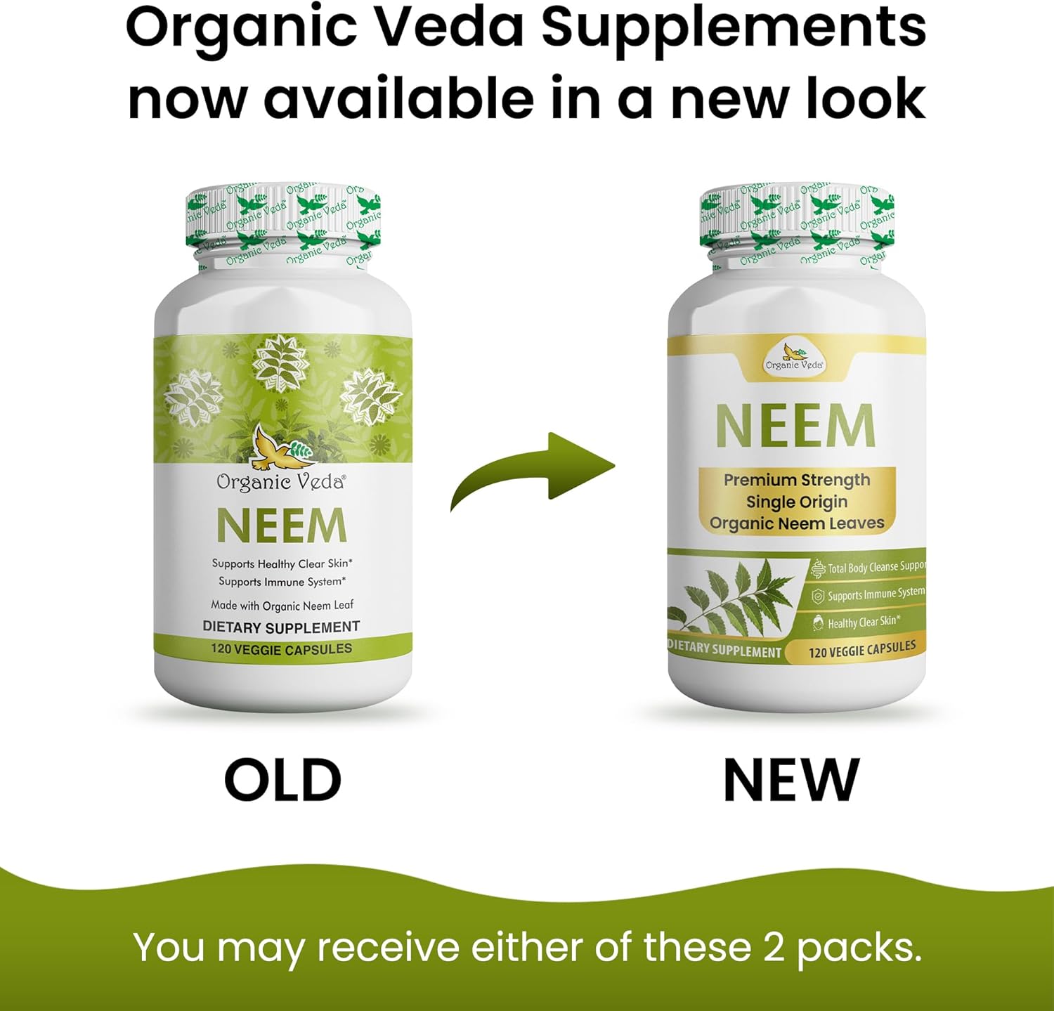 Organic Veda Neem Capsules – Herbal Supplement for Clear Skin, Immune & Gut Health For Men & Women - Single Origin True Green Neem Leaf Powder - Purifying & Cleansing Ayurveda Herb, 120 Vegan Capsules - Image 2