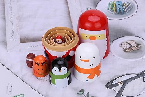 Miniatura 6 de CozyCabin 5 unidades de muñecas rusas sin pintar, hechas a mano de madera en blanco, apilables, muñecas rusas Matryoshka para niños y niñas, regalo