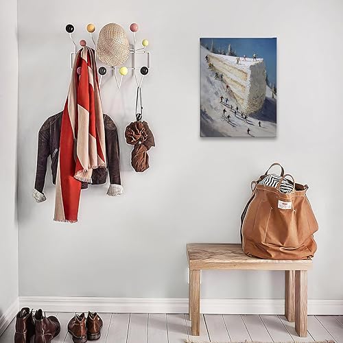 Miniatura 5 de PHAMTE Divertido lienzo decorativo para pared de pastel de esquí de invierno, 11 x 14, regalos para amantes del esquí para mujeres y hombres,