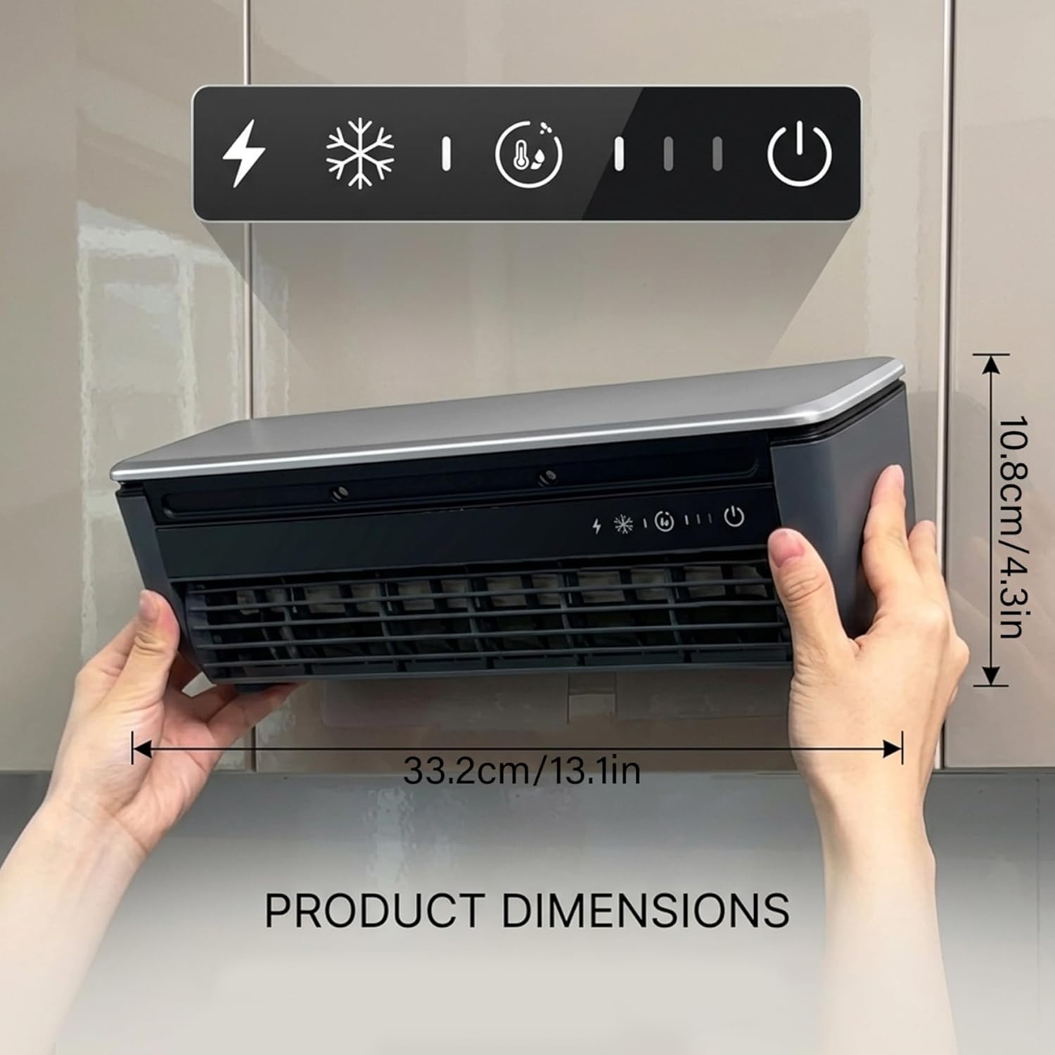 Mini Air Conditioner, Wall Mounted Air Conditioner with Fast Cooling & 6000mAh Battery, Portable USB Cooler with Remote for Kitchen, Dorm, Desk