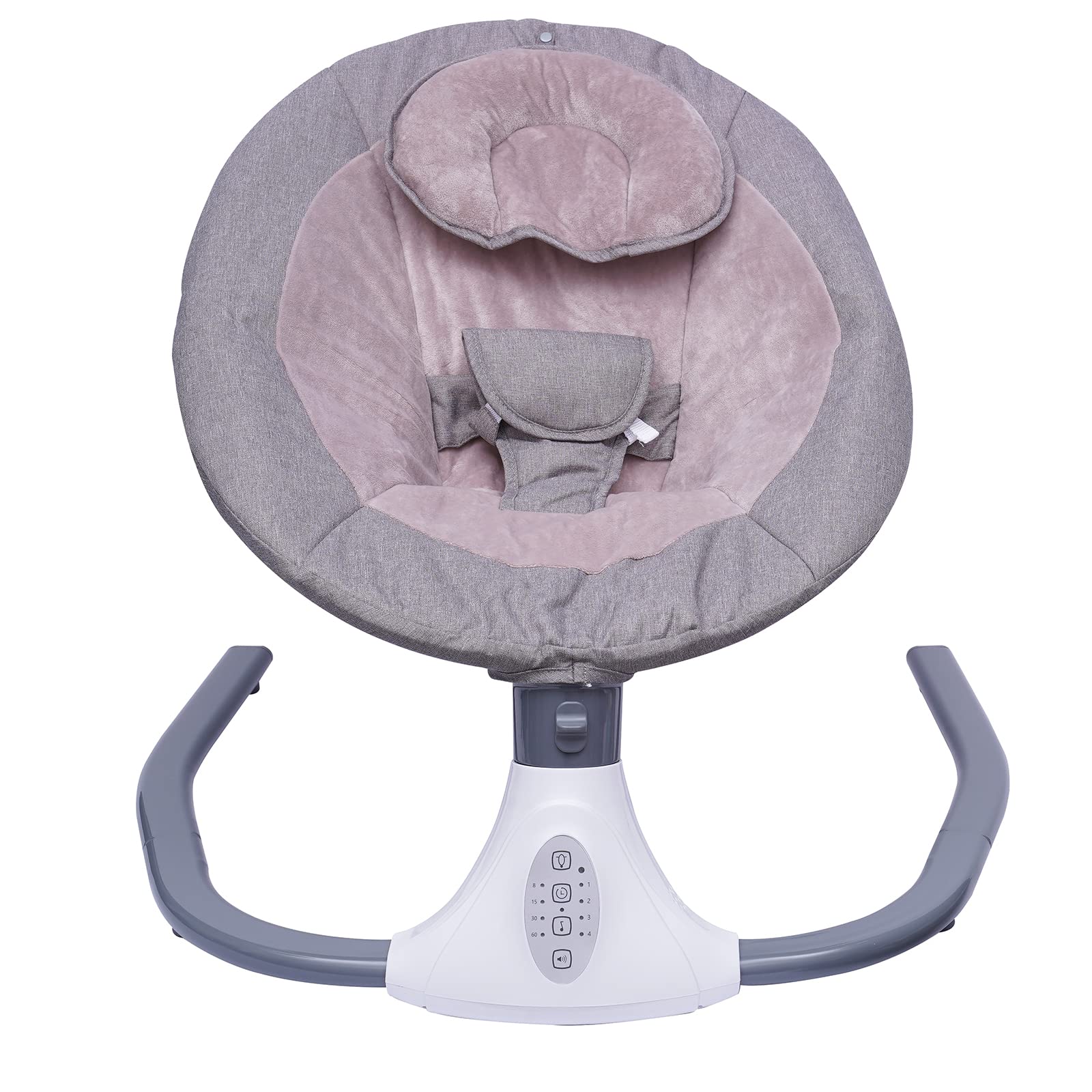 Altalena elettrica per bambini, per interni con baldacchino oscurante, con telecomando, 12 musica Bluetooth, per bambini da 0 a 18 mesi, fino a 44,09 libbre (grigio)