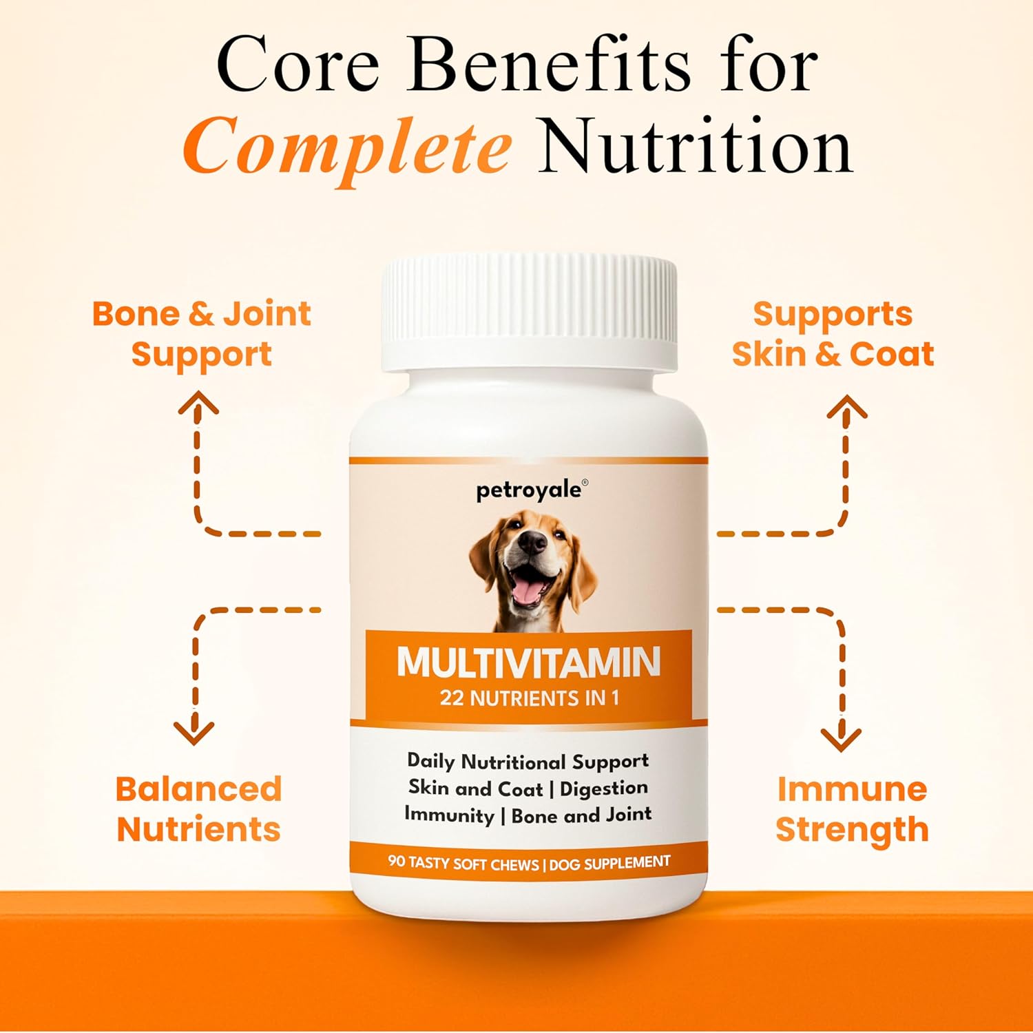 22 in 1 Dog Multivitamin Chews - Taurine Dog Multivitamin & Taurine Supplements for Dog - Dog Vitamins & Supplements for Joints, Skin, Coat & Immunity - Daily Multivitamin (90 Soft Chews)