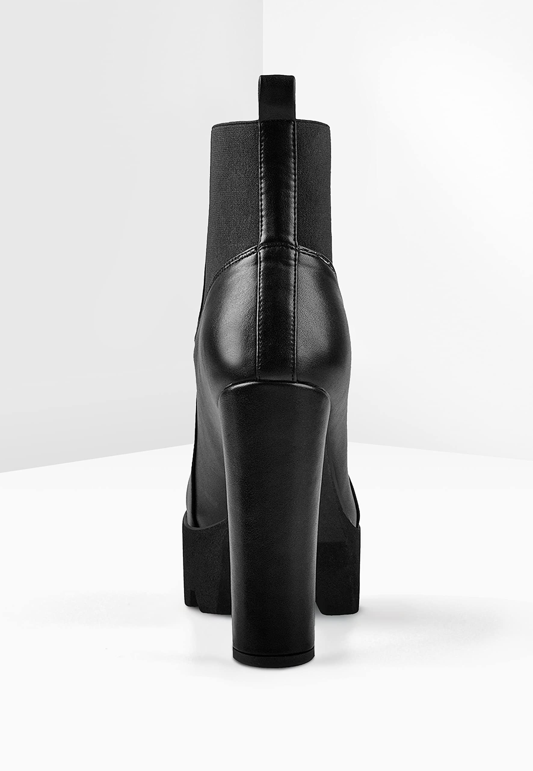 Only maker Bequeme Elastische Plateaustiefel Booties Plateau Stiefeletten mit Profilsohle