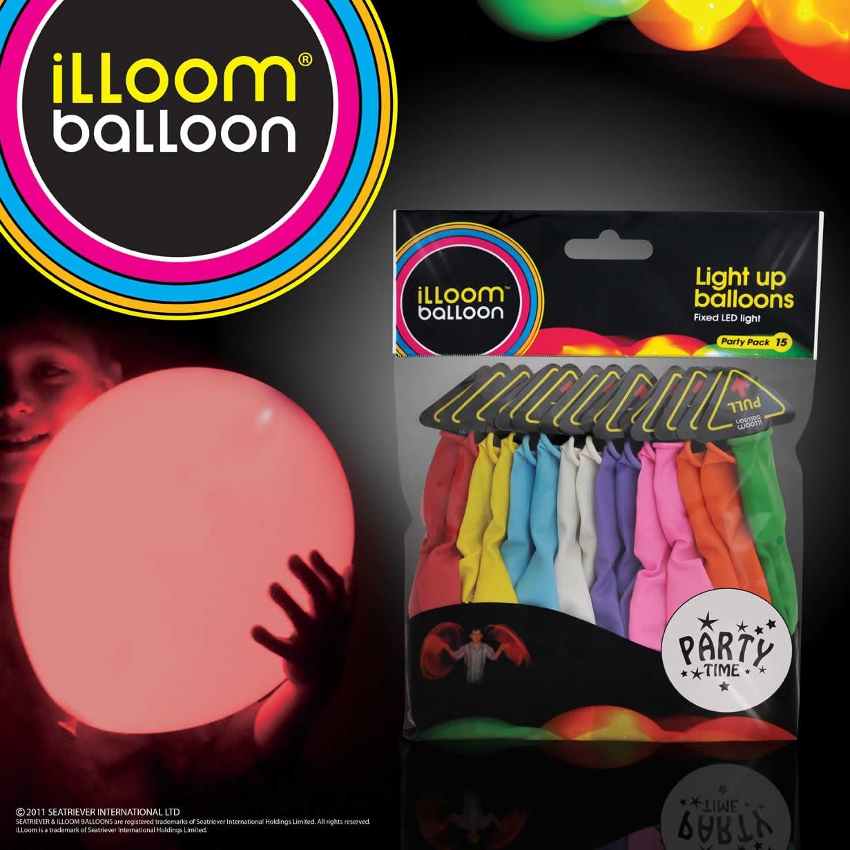 Illooms LED Light up Balloons Plain Balloons Mixed Colors