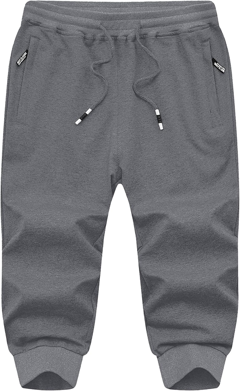FASKUNOIE Men's Cotton Casual Shorts 3/4 Jogger Capri Pants Breathable Below Knee Short Pants with Three Pockets - Image 7