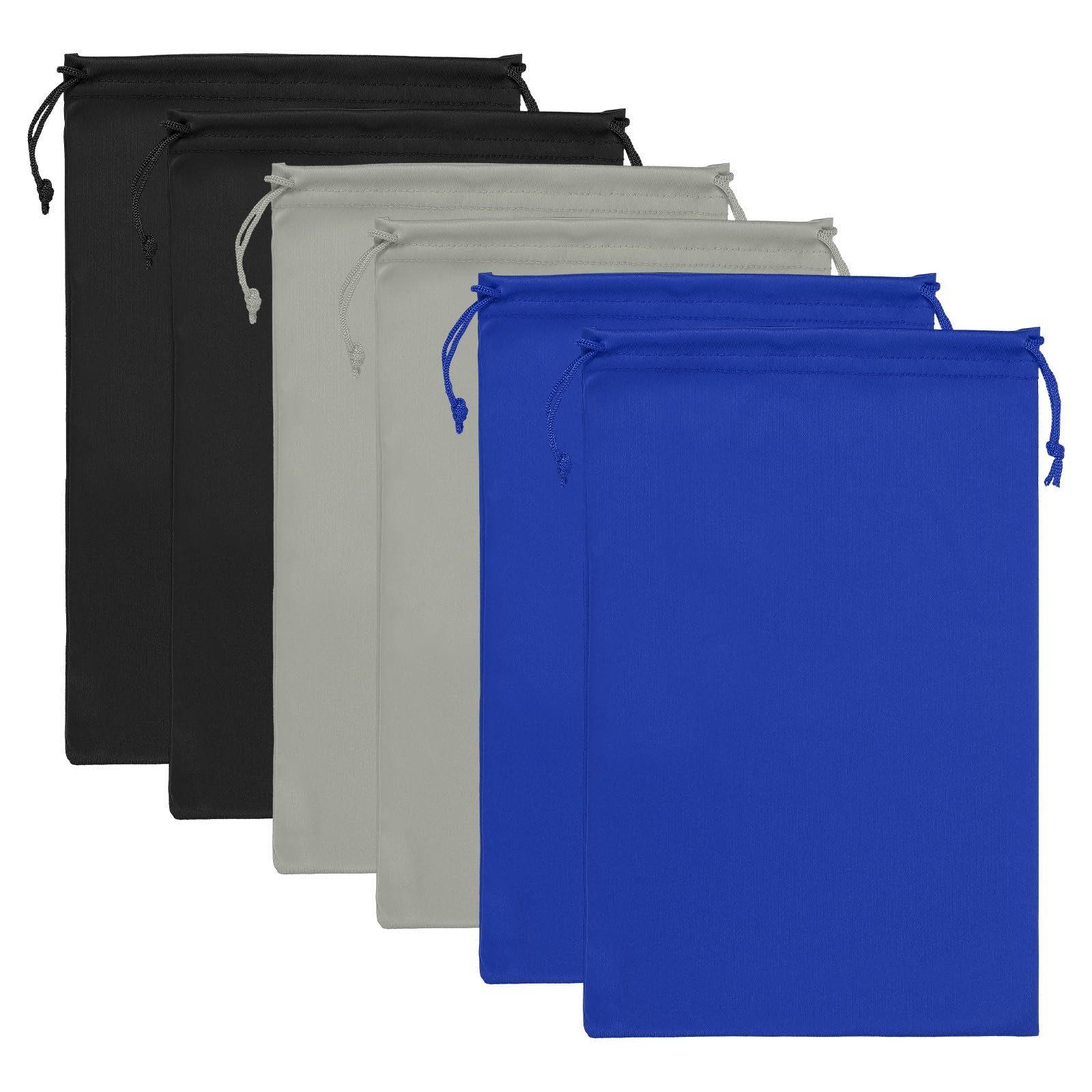 PATIKIL Ski Goggle Bag, 6 Pack Soft Microfiber Snow Goggles Protective Storage Case Sleeve Drawstring Pouch for Camera Lenses, Sunglasses, Eyeglasses, Black, Blue, Gray