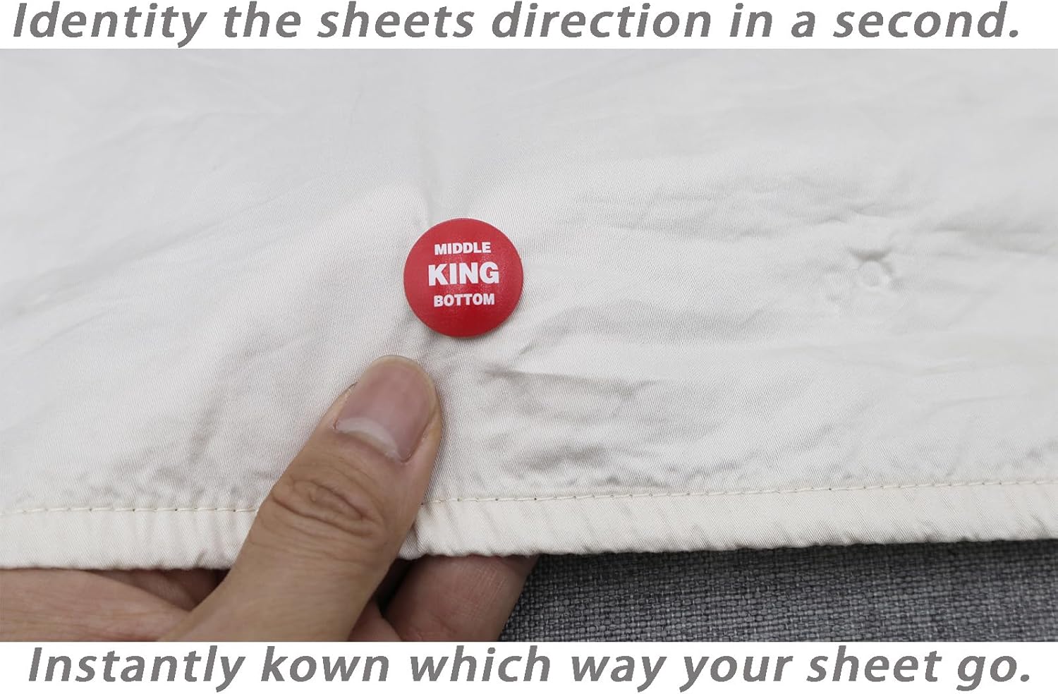Bed Sheet Labels for Bedding,Identity The Sheets Direction and Size in Seconds, an Elegant and Easy Solution to Label Sheets, 16 Pack[Mix]
