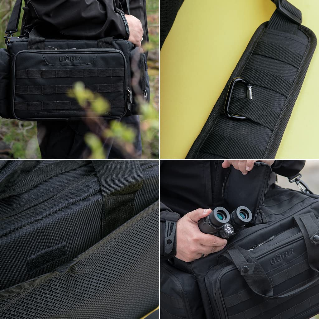 DÖRR Waffentasche ProTac, Taktische Einsatztasche für Schießsport, Airsoft, Jagd & Outdoor, Angeln, Kurzwaffentasche für Munition, Magazine & Zubehör, abschließbare Pistolentasche, Robustes Polyester