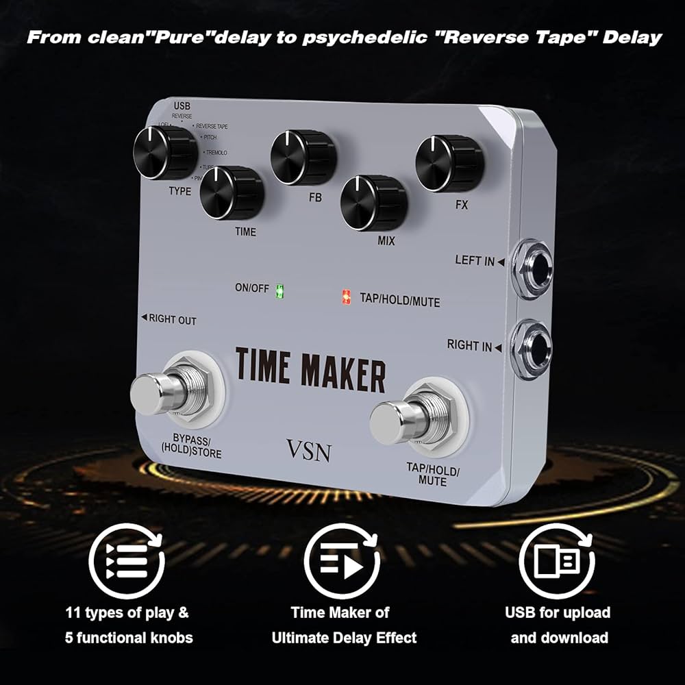 VSN Guitar Delay Pedal Time Maker 11 Types of Ultimate Delay