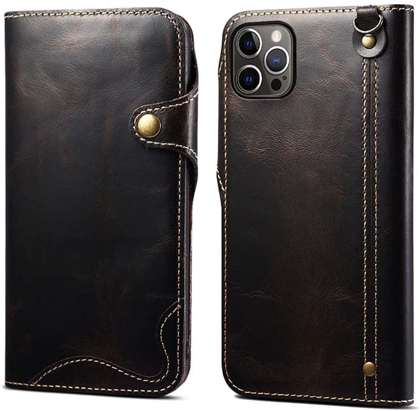 Housse de téléphone à rabat iPhone 13 Pro Max avec bracelet pour sorties