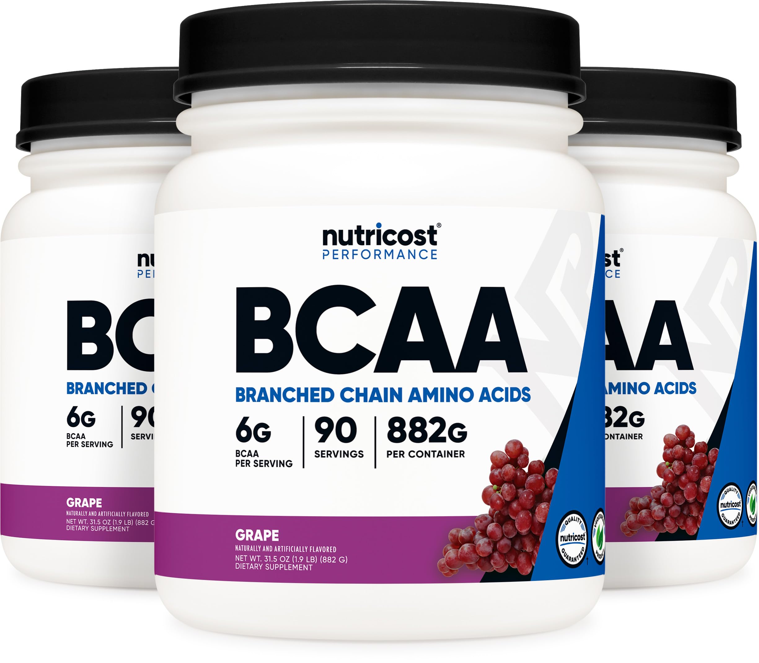 Nutricost BCAA Powder (Grape) 90 Servings, Optimal 2:1:1 Ratio, GMO-Free — Amazon image 6