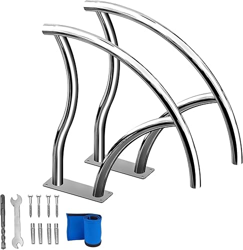 Barandilla para piscina, barandilla de acero inoxidable para piscina, capacidad de carga de 300 libras, rieles de piscina enterrados con cubierta de