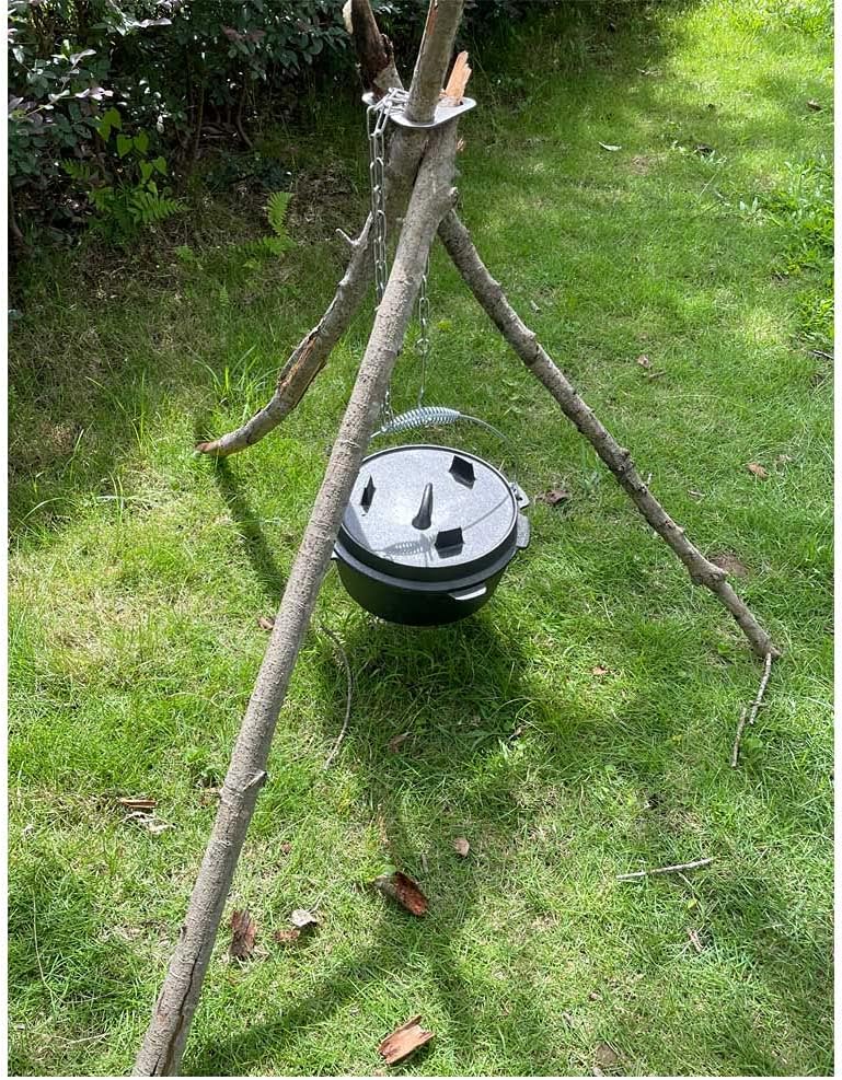 Camping Tripod Board Campfire Support Plate with Adjustable Chain for