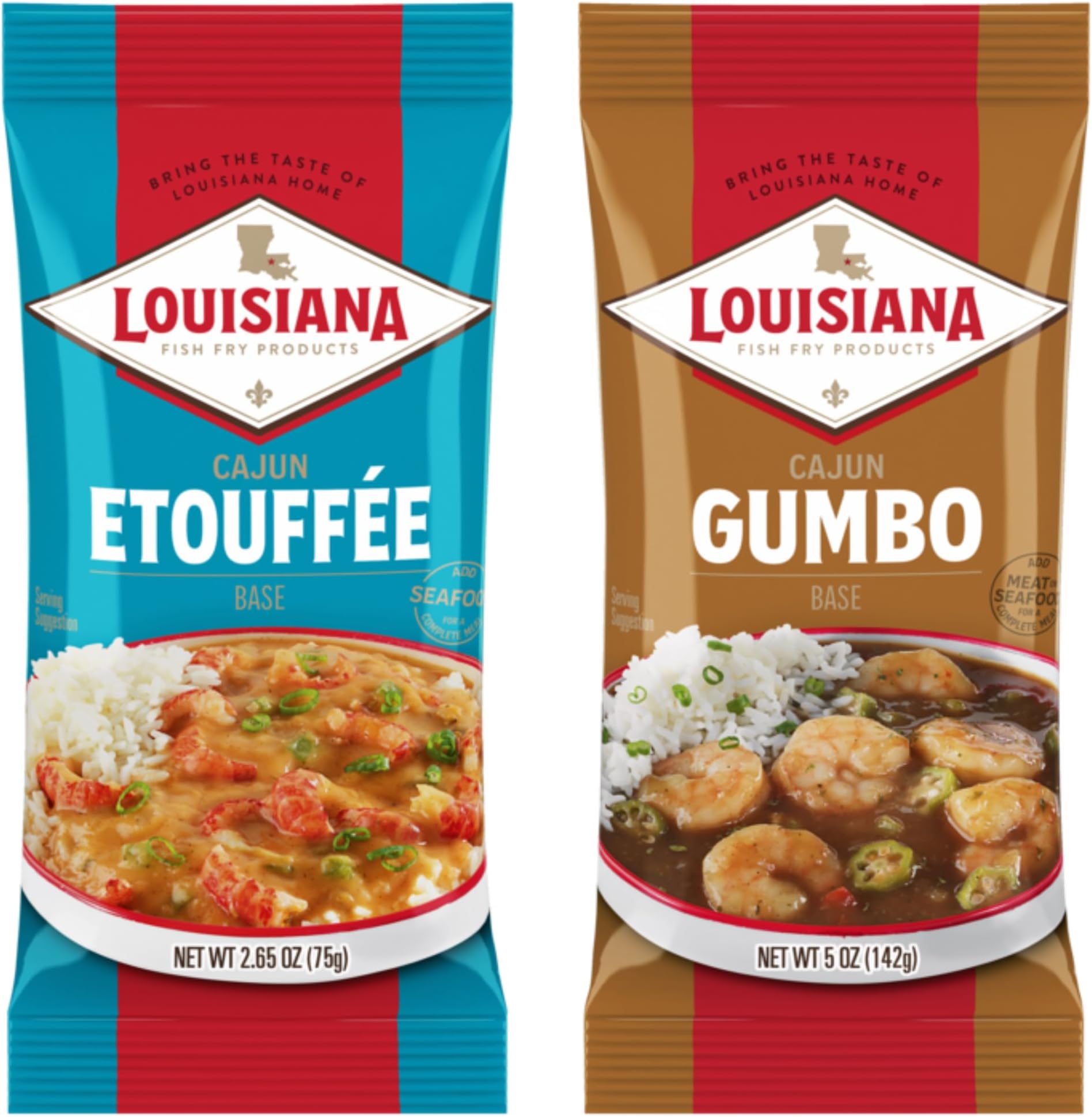 Cajun Variety Bundle - Gumbo & Etouffee Bases (Pack of 1 Each) - Just Add Your Favorite Meat and or Seafood - Bring a Taste of Home