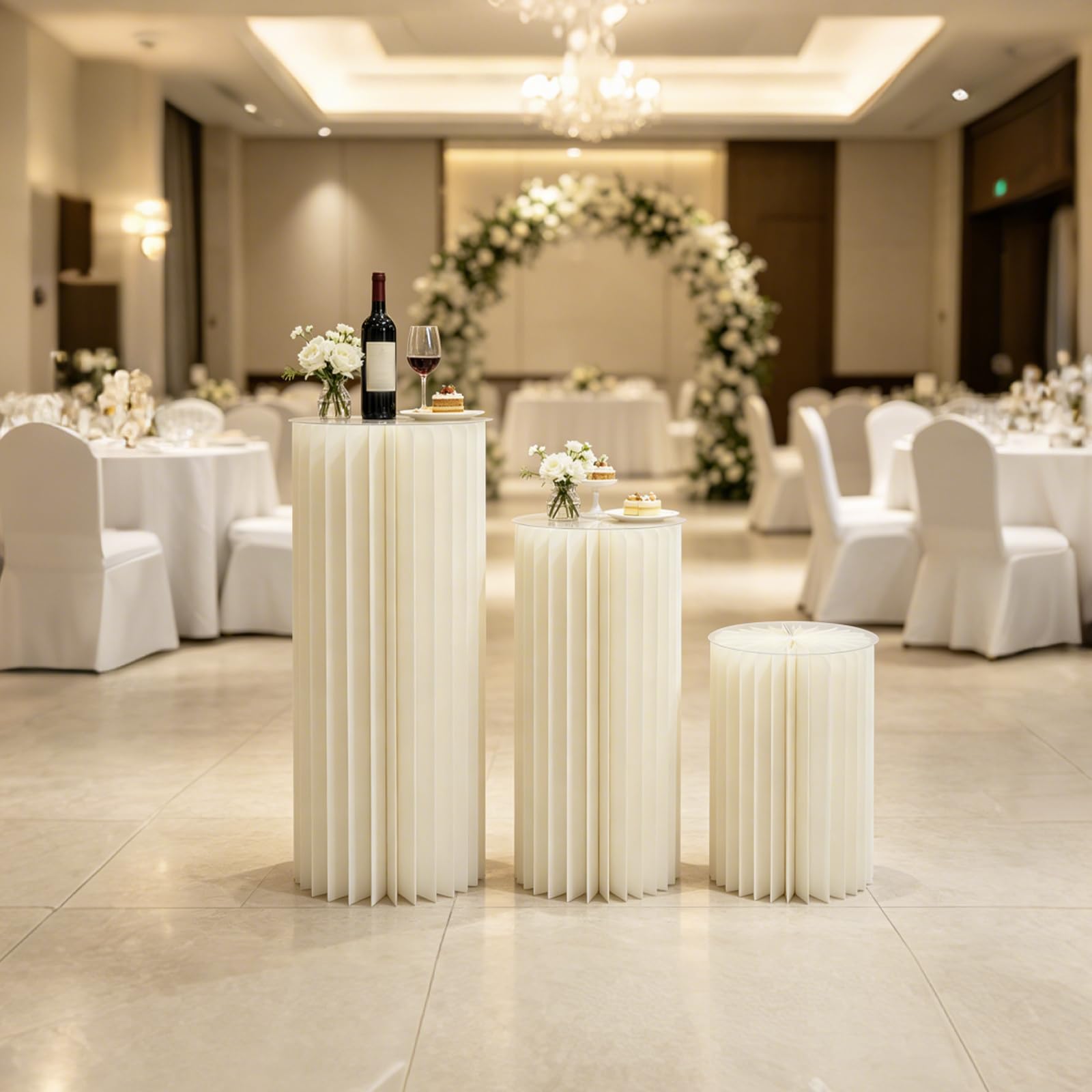 3 supporti pieghevoli per fiori, 60 cm, 80 cm, 100 cm, per matrimoni