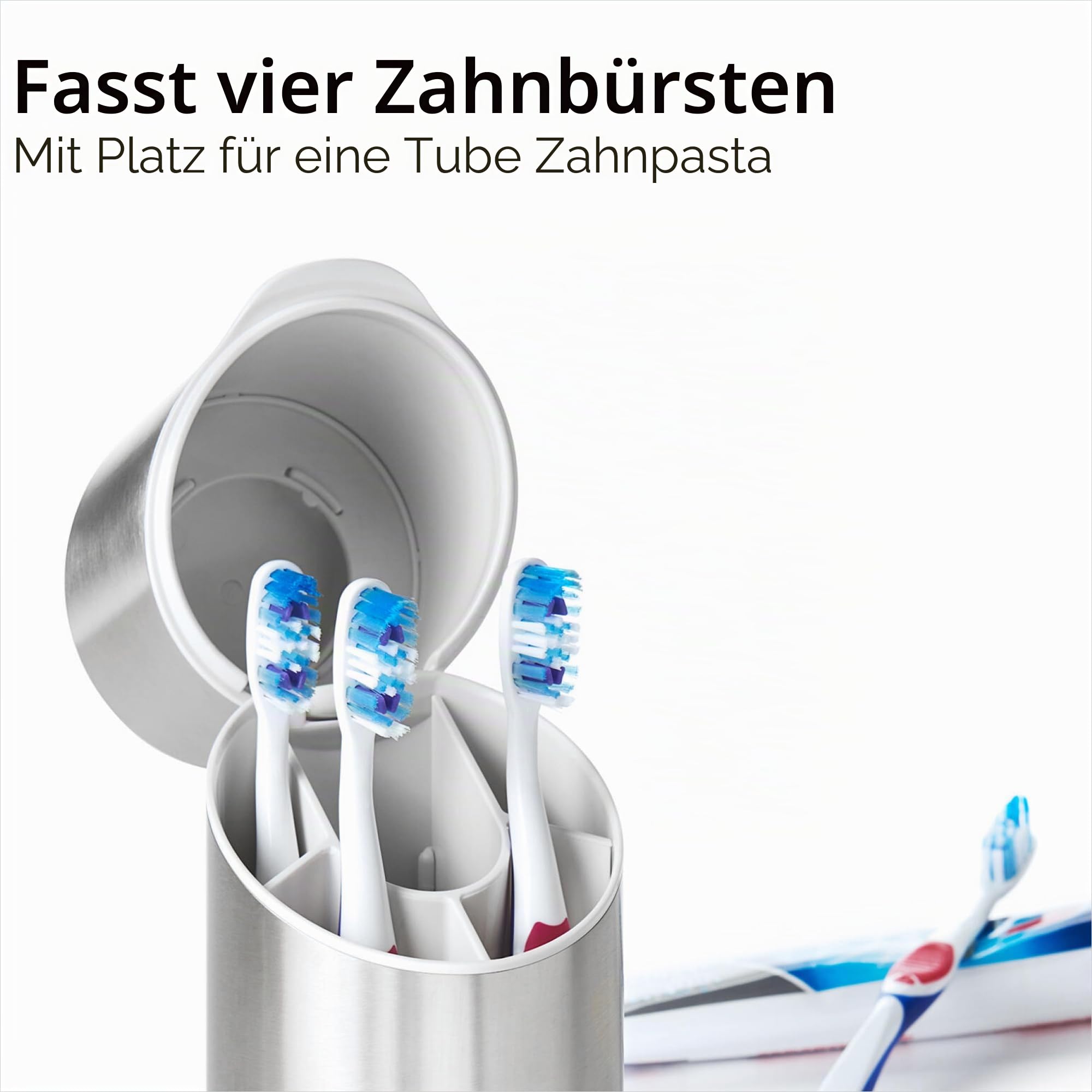 OXO Good Grips Zahnbürsten-Organizer aus Edelstahl, 24 cm