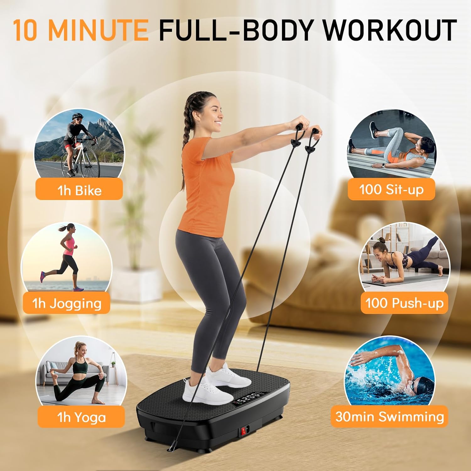 Vibration Plate Exercise Machine, 2026 Vibrating Fitness Platform for Lymphatic Drainage , 400 Lbs Capacity Vibrating Platform with Remote Control, Home Gym Workout Equipment for Women Men